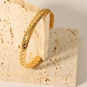 Minimal 18K Gold Plated Adjustable Bangle