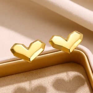 18k Gold Plated Heart Studs