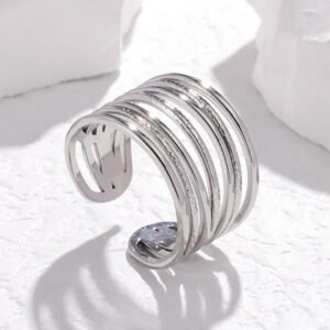 Titanium Steel Multi Layered Adjustable Ring