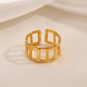 Gold Plated Cage Adjustbale Ring