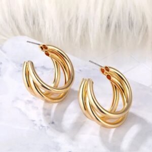 Multi-Layered Gold Plated Earrings