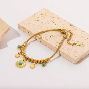 Retro Gold Plated Adjustable Bracelet / Anklet