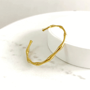 Bone Shaped Gold Plated Bangle