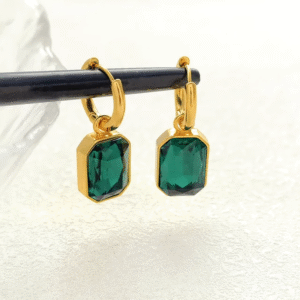 Waterproof Green Stoned Beautiful Earrings