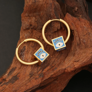 Vintage Cube Shaped Gold Plated Earrings