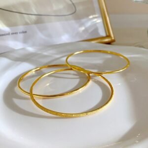 Set Of 3 Gold Plated Glitter Bangles (2.3 Inches)