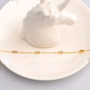 Dainty Crystal Studded Gold Plated Bracelet / Anklet