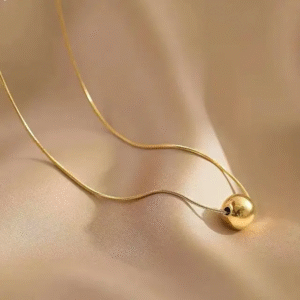 Minimal Gold Plated Bead Necklace