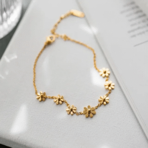 7 Dasies Gold Plated Beautiful Anklet