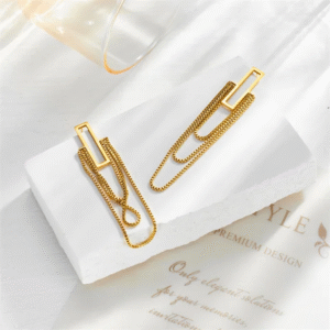 Multi Chained Creative Gold Plated Earrings