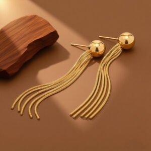 Bold and Long Gold Plated Earrings