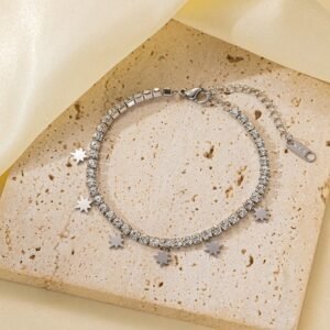 Beautiful Waterproof Tennis Bracelet / Anklet with Stars