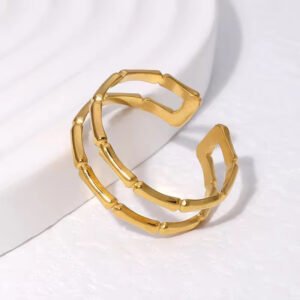 Multilayered Bamboo Adjustable Ring