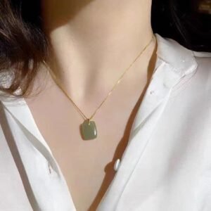 Minimalist Green Jade Necklace
