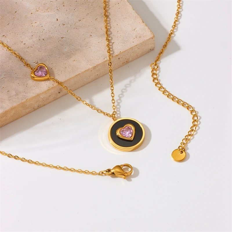 Heart of Midnight Goldplated Necklace