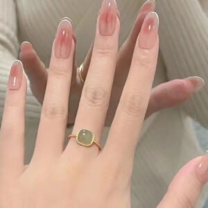 Classic Gold Plated Adjustable Ring With Stone