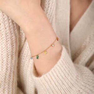 Multi-Colored Crystal-Studded Bracelet / Anklet