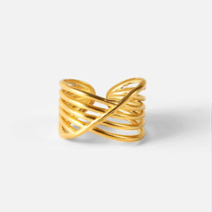 Gold Plated Multi-Band Crossover Ring