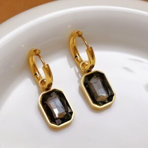 Waterproof Grey Stoned Beautiful Earrings