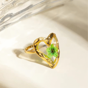 Hand Painted Gold Plated Designer Ring