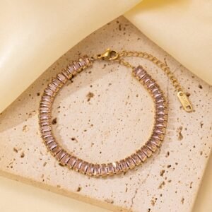 Water Proof Beautiful Rosegold Crystal Studded Bracelet / Anklet