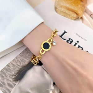 Black and Gold Heavy Chained Waterproof Bracelet / Anklet