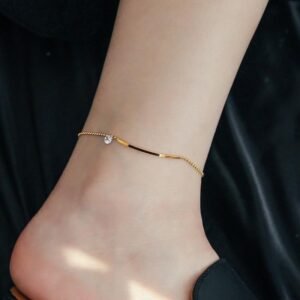 Minimal Crystal Charm Waterproof Bracelet / Anklet
