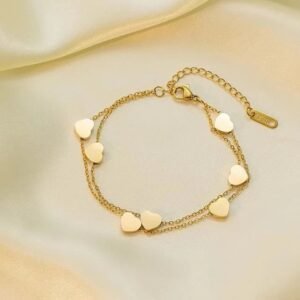 Minimal Heart Charm Gold Plated Bracelet / Anklet