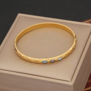 Premium Gold Plated Evil Eye Adjustable Bangle