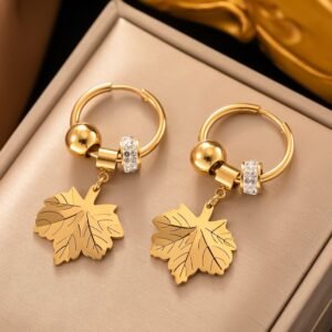 Maple Leaf Gold Plated Earrings