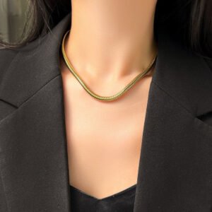 Gold-Plated Sleek Snake Chain Necklace – Timeless and Minimalist