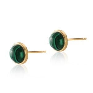 Minimal Malachite Stud Earrings