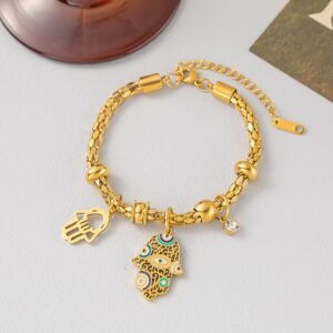 Modern Gold Plated Hamsa Hand High Quality Bracelet