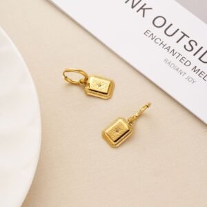 Gold-Plated Vintage Slate Drop Earrings
