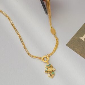Modern Gold Plated Hamsa Hand High Quality Necklace