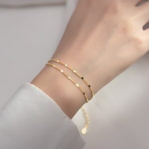 Minimal Double Layered Gold Plated Bracelet / Anklet