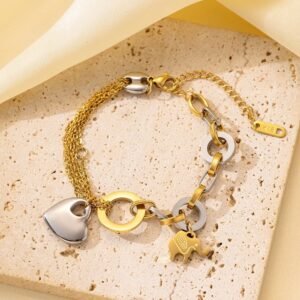 Futuristic Gold Silver Plated Bracelet / Anklet