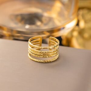 Multi Layered Vintage Gold Plated Ring