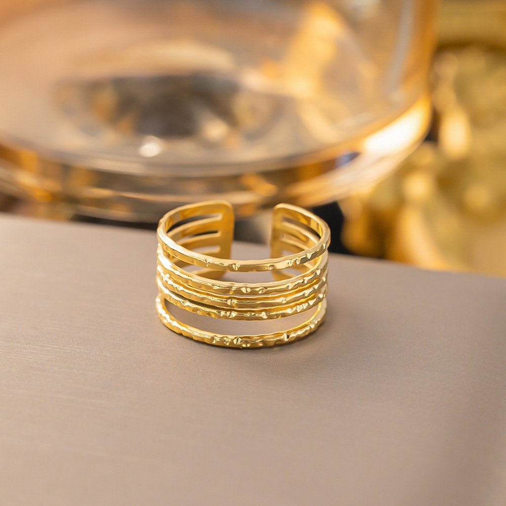 Multi Layered Vintage Gold Plated Ring