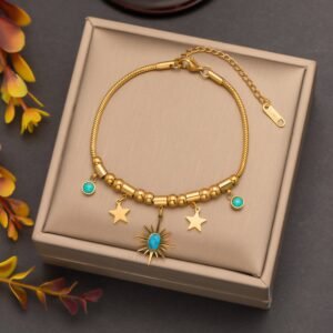 Retro Gold Plated Adjustable Bracelet / Anklet