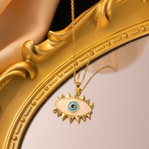 Gold Plated Evil Eye Necklace