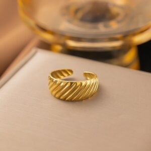 Gold Plated Twirl Adjustable Ring