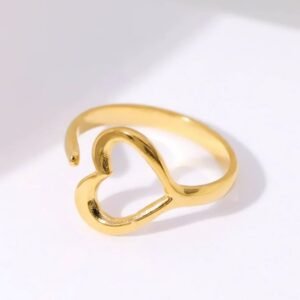 Heart Stream Gold Plated Ring