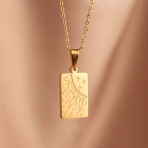 Signet Tarot Sun Gold Plated Elegant Necklace