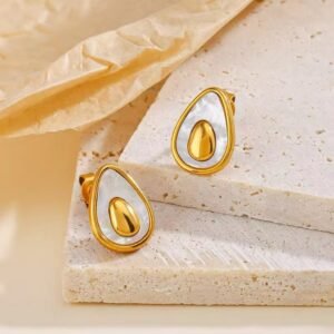 Gold Plated Avocado Earrings