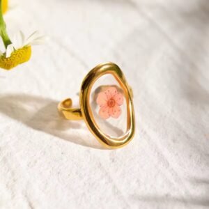 Hand Painted Gold Plated Designer Ring