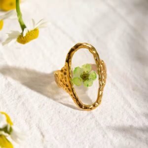 Hand Painted Gold Plated Designer Ring