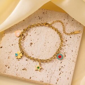 Gold Plated Multi-Charm Bracelet